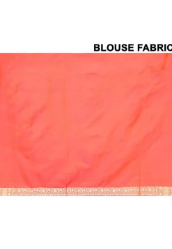 Banarasi Pure Katan Silk Handloom Saree in Peach