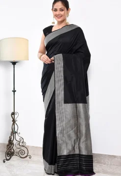 Banarasi Pure Katan Silk Handloom Saree in Black