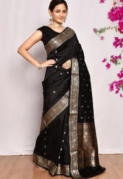 Banarasi Pure Katan Silk Saree in Black