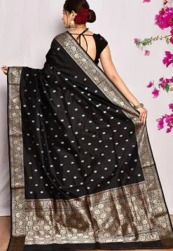 Banarasi Pure Katan Silk Saree in Black