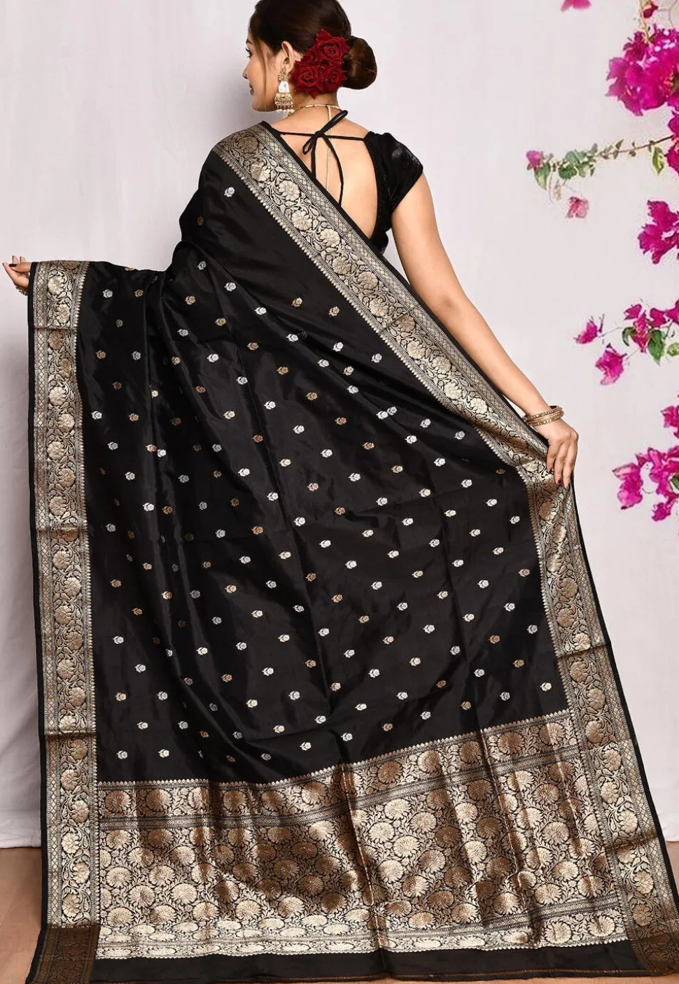 Banarasi Pure Katan Silk Saree in Black