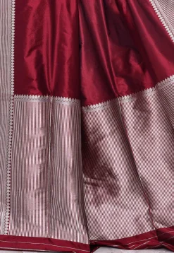 Banarasi Pure Katan Silk Handloom Saree in Maroon