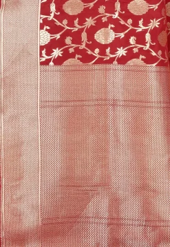Banarasi Pure Katan Silk Handloom Saree in Red