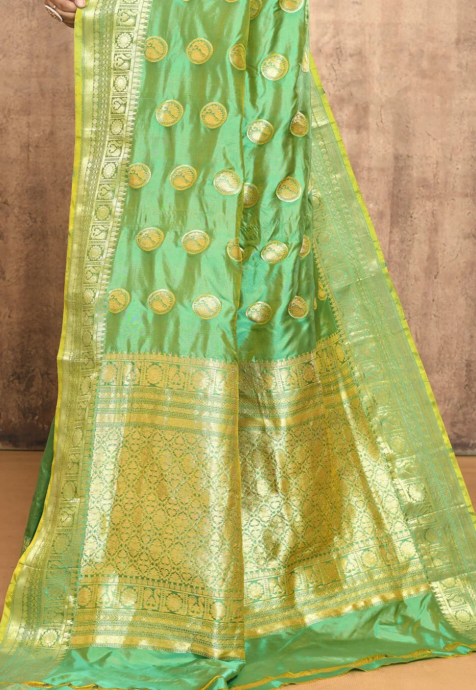 Banarasi Pure Katan Silk Handloom Saree in Green