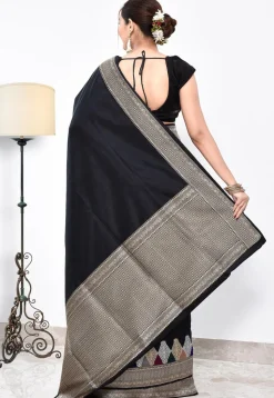 Banarasi Pure Katan Silk Handloom Saree in Black