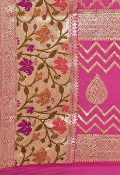 Banarasi Pure Silk Georgette Saree in Shaded Pink