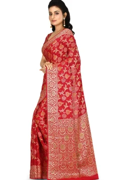 Banarasi Pure Silk Georgette Saree in Red