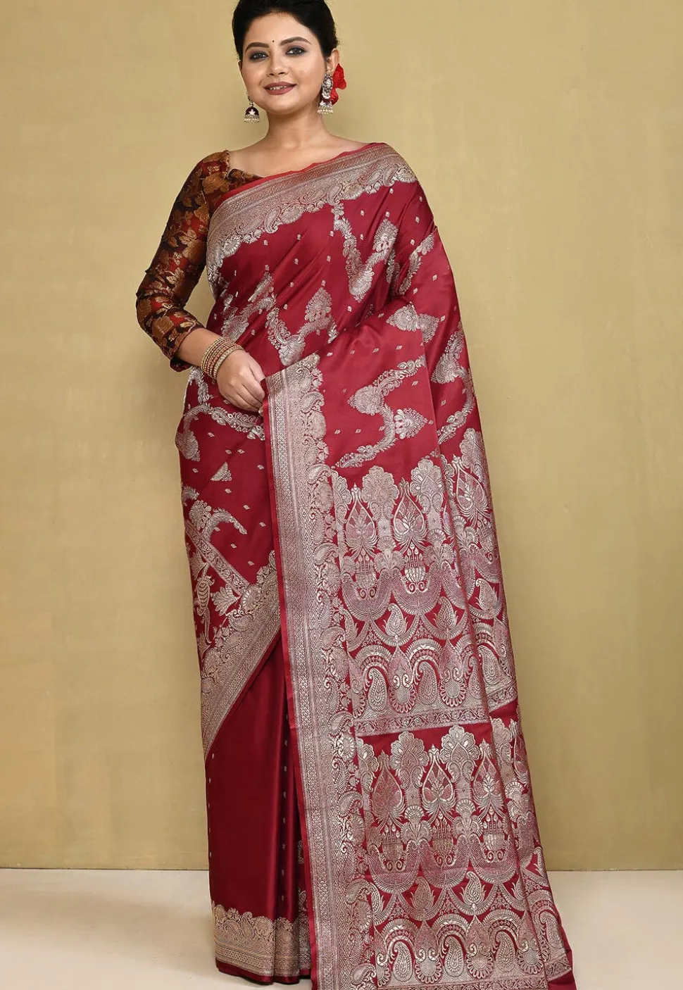 Banarasi Pure Silk Saree in Red