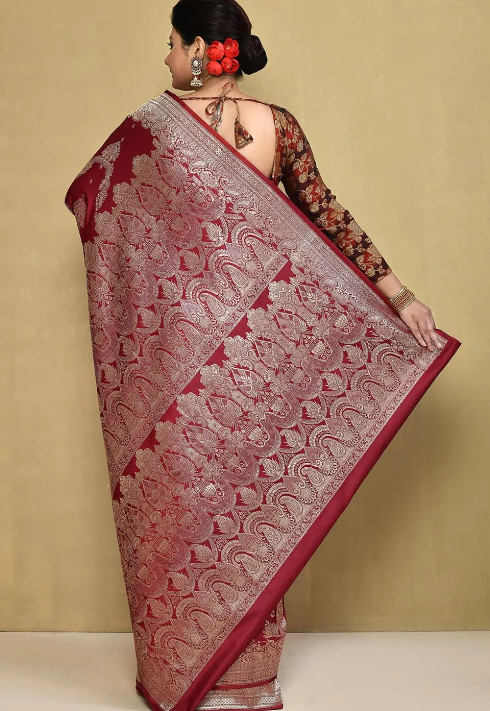 Banarasi Pure Silk Saree in Red
