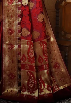 Banarasi Pure Silk Saree in Maroon