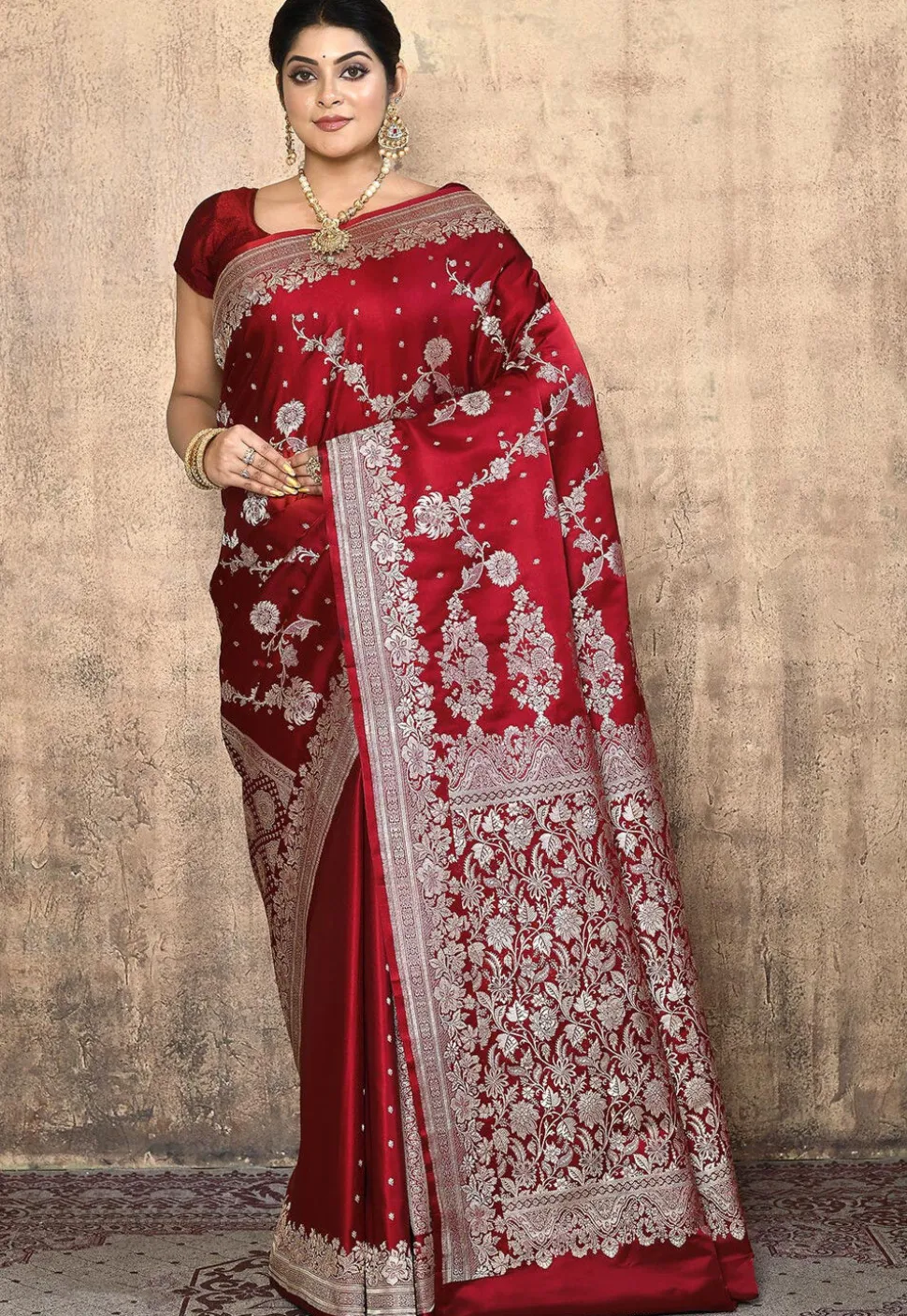 Banarasi Pure Silk Saree in Maroon