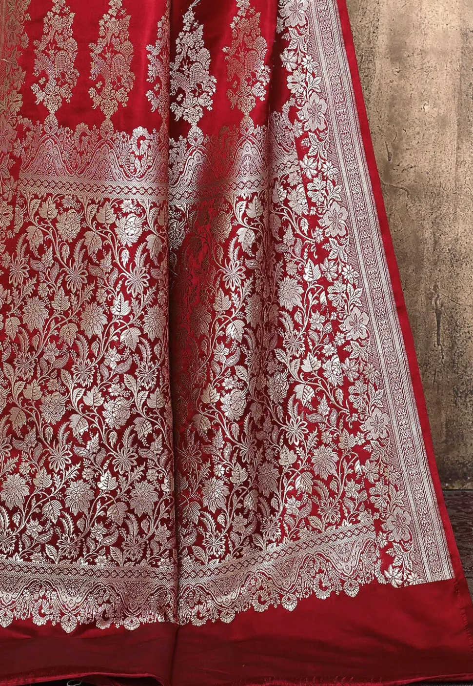 Banarasi Pure Silk Saree in Maroon