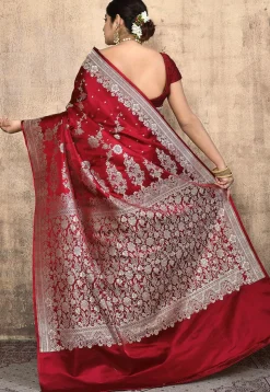 Banarasi Pure Silk Saree in Maroon