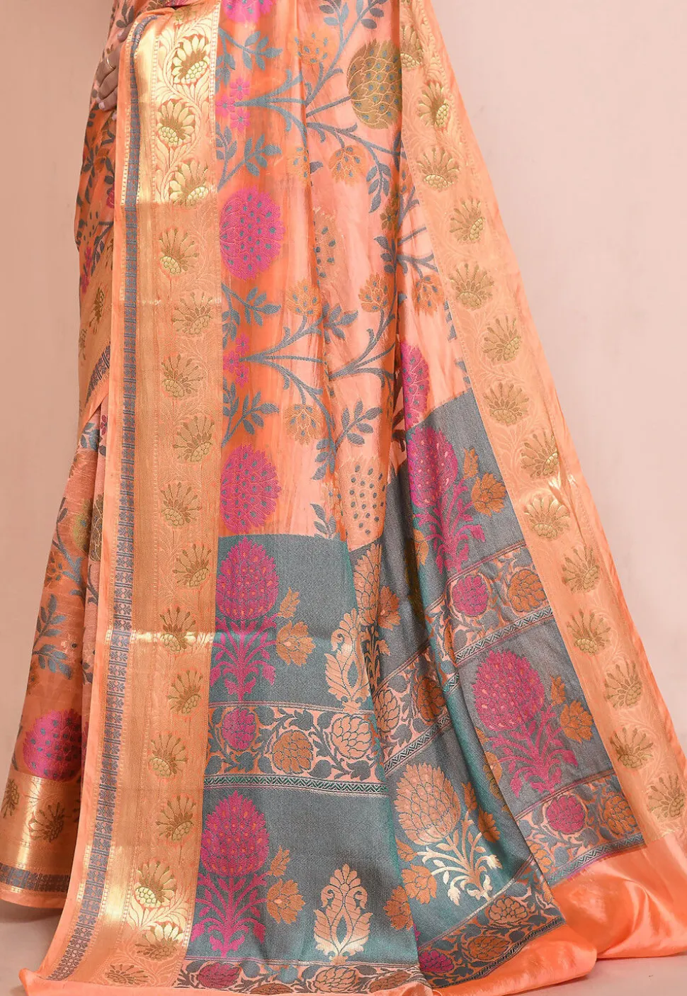 Banarasi Pure Silk Saree in Orange
