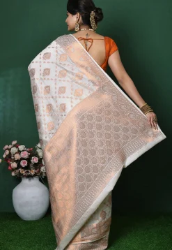 Banarasi Pure Silk Saree in Off White