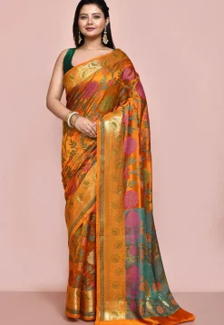 Banarasi Pure Silk Saree in Mustard