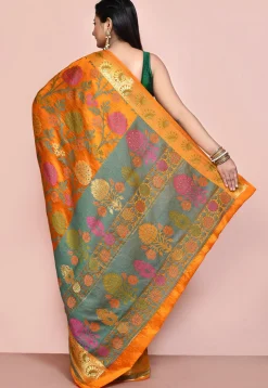Banarasi Pure Silk Saree in Mustard