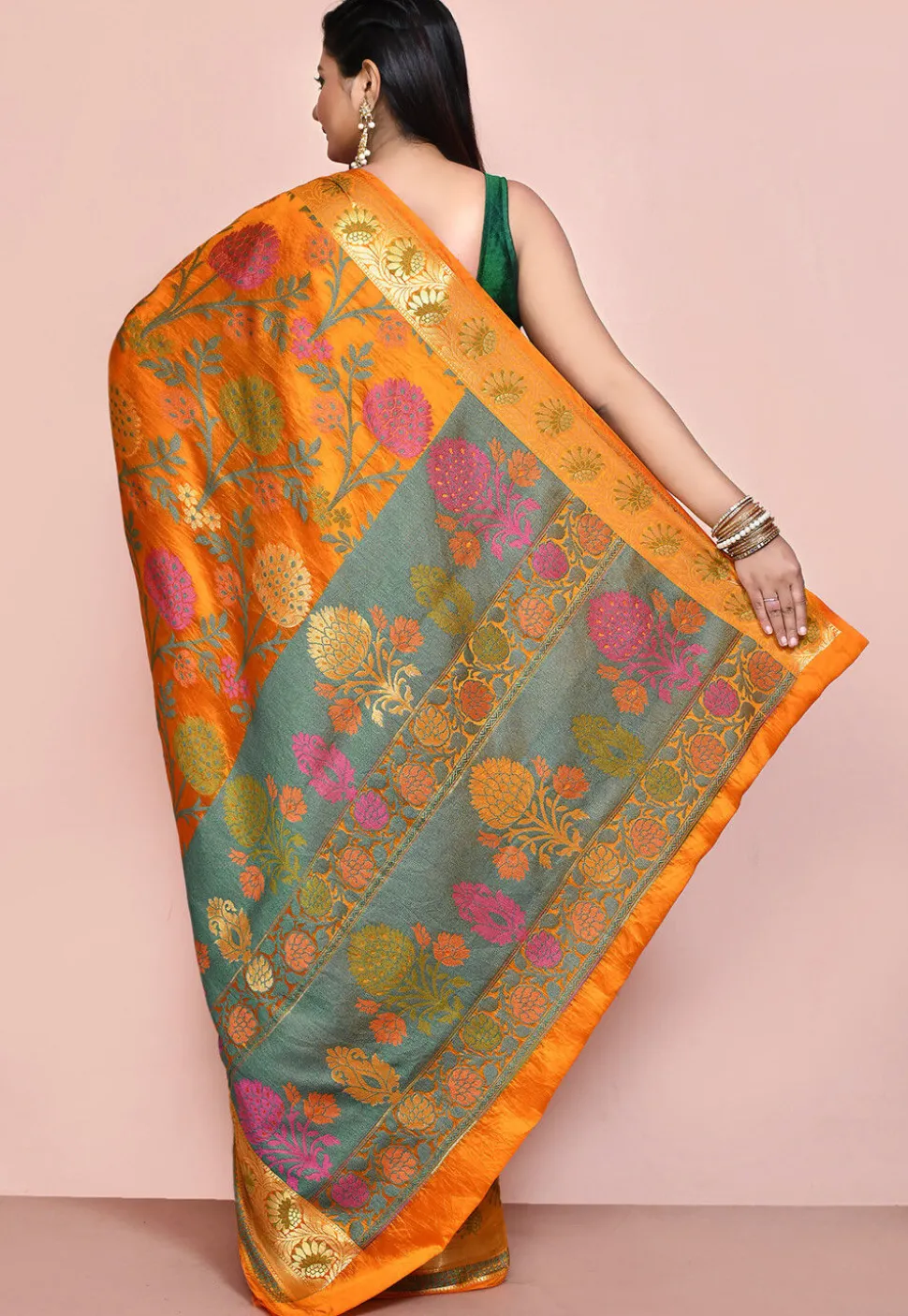 Banarasi Pure Silk Saree in Mustard