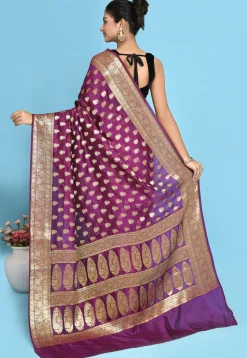Banarasi Pure Silk Saree in Magenta