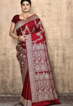 Banarasi Pure Silk Saree in Maroon