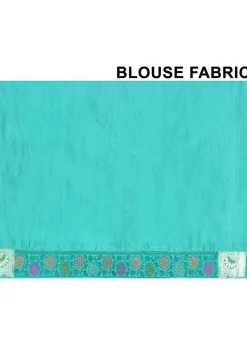 Banarasi Pure Silk Saree in Turquoise
