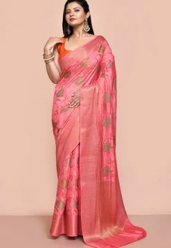 Banarasi Pure Silk Saree in Pink