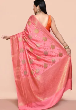 Banarasi Pure Silk Saree in Pink