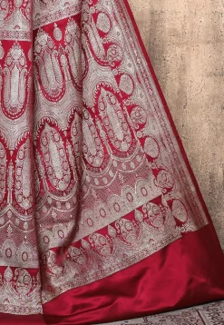 Banarasi Pure Silk Saree in Maroon