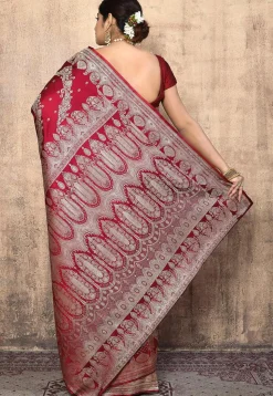 Banarasi Pure Silk Saree in Maroon