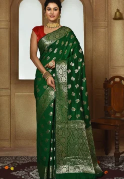 Banarasi Pure Silk Saree in Green