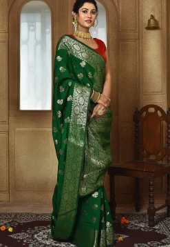 Banarasi Pure Silk Saree in Green