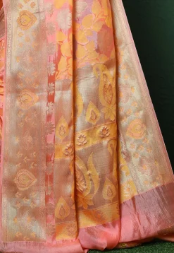 Banarasi Pure Silk Saree in Peach