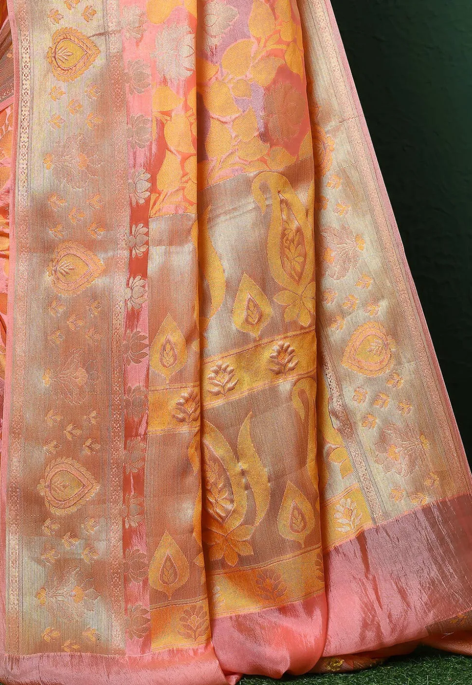 Banarasi Pure Silk Saree in Peach
