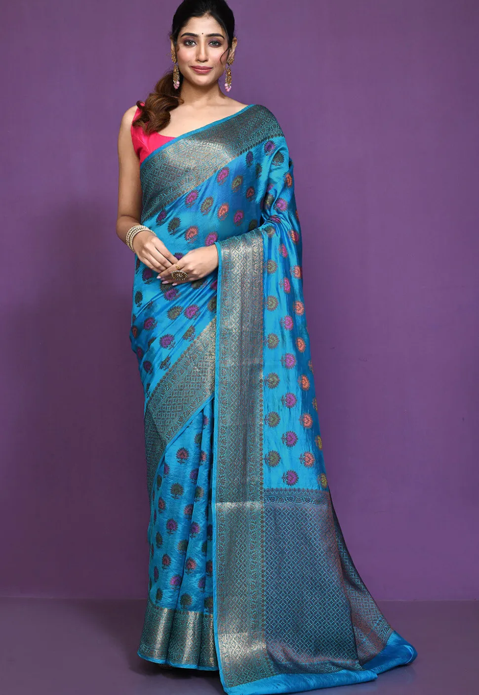 Banarasi Pure Silk Saree in Blue