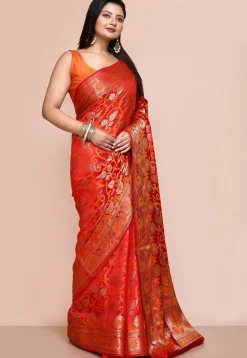 Banarasi Pure Silk Saree in Red