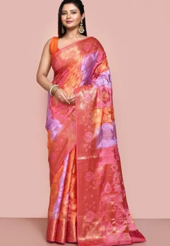 Banarasi Pure Silk Saree in Multicolor