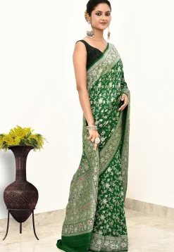 Banarasi Pure Silk Saree in Green