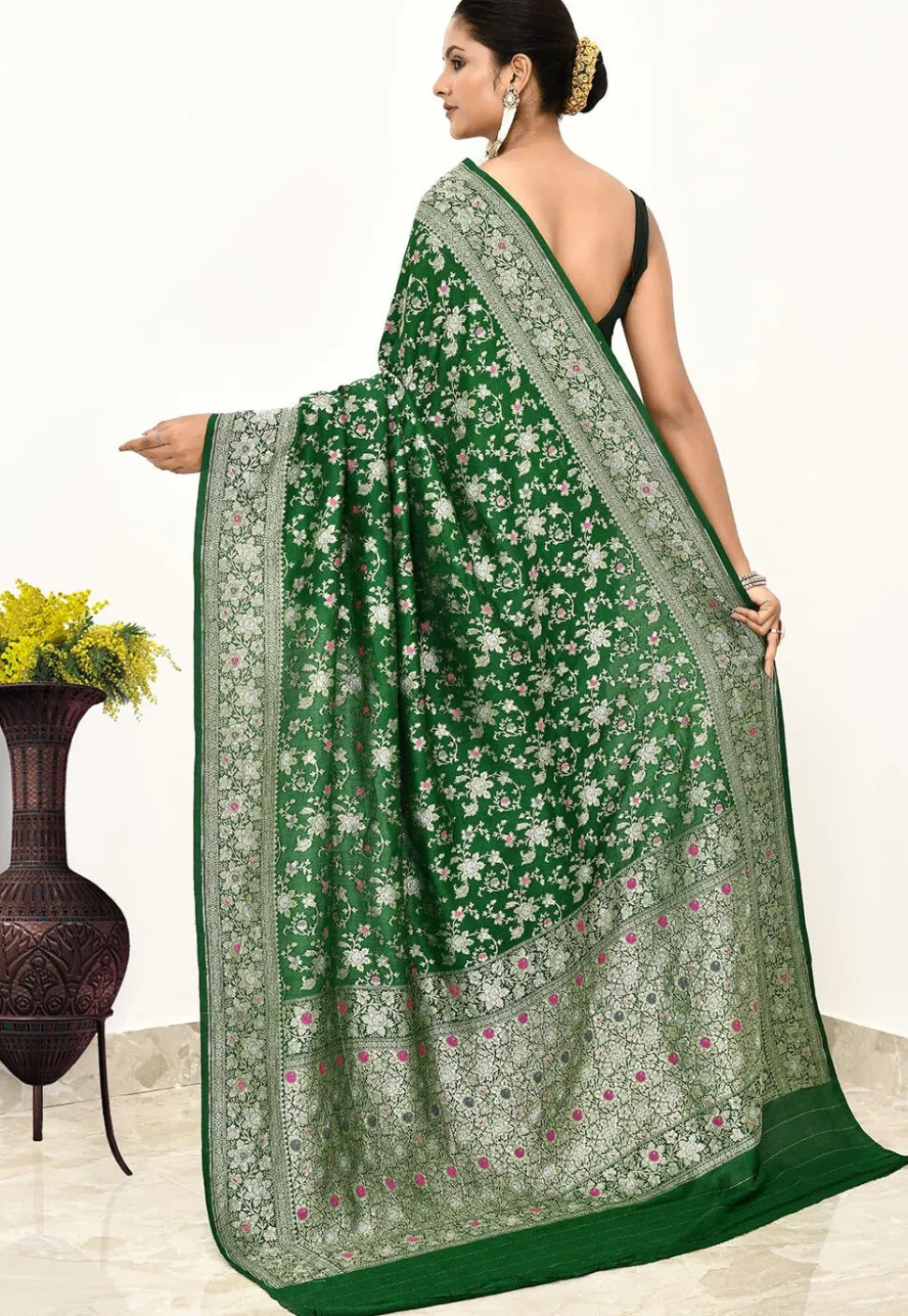 Banarasi Pure Silk Saree in Green