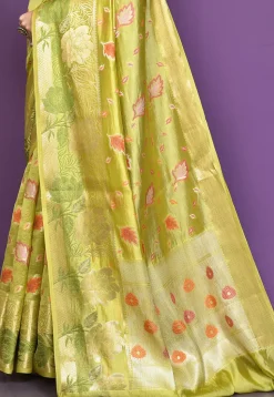 Banarasi Pure Silk Saree in Light Green