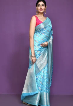 Banarasi Pure Silk Saree in Sky Blue