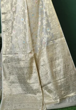 Banarasi Pure Silk Saree in Light Beige