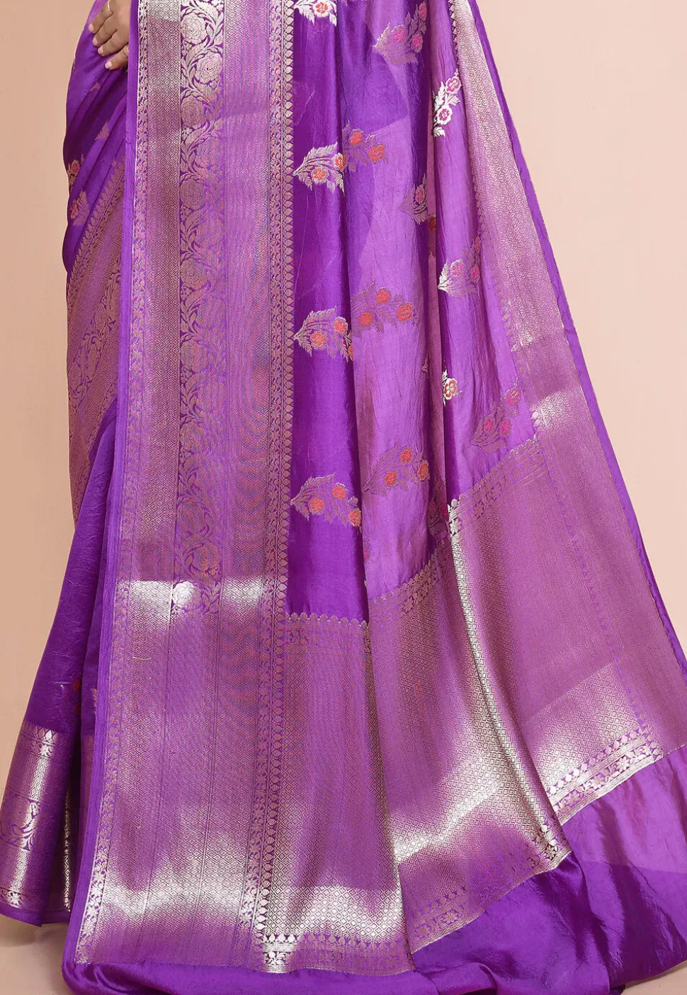 Banarasi Pure Silk Saree in Purple