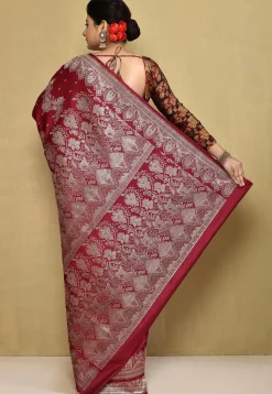 Banarasi Pure Silk Saree in Maroon