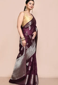 Banarasi Pure Silk Saree in Wine