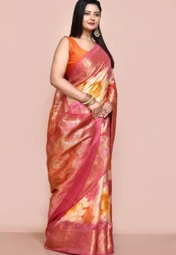Banarasi Pure Silk Saree in Multicolor