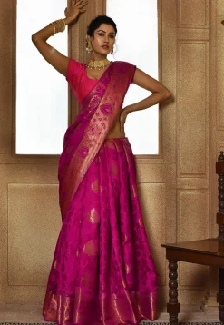 Banarasi Pure Silk Saree in Magenta