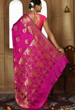 Banarasi Pure Silk Saree in Magenta