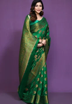 Banarasi Pure Silk Saree in Green