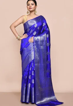 Banarasi Pure Silk Saree in Royal Blue