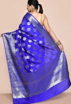 Banarasi Pure Silk Saree in Royal Blue